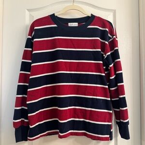 Striped Red and Blue thick Long Sleeve Shirt